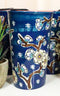 Blue Midnight Cherry Blossoms Ceramic Travel Mug Cup 12oz With Lid Hot Or Cold