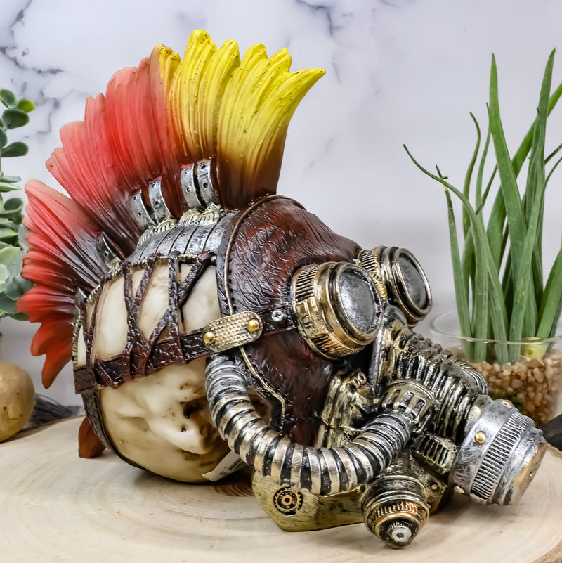 Ebros Steampunk Mohawk Punk Marauder Skull Wearing Strapped