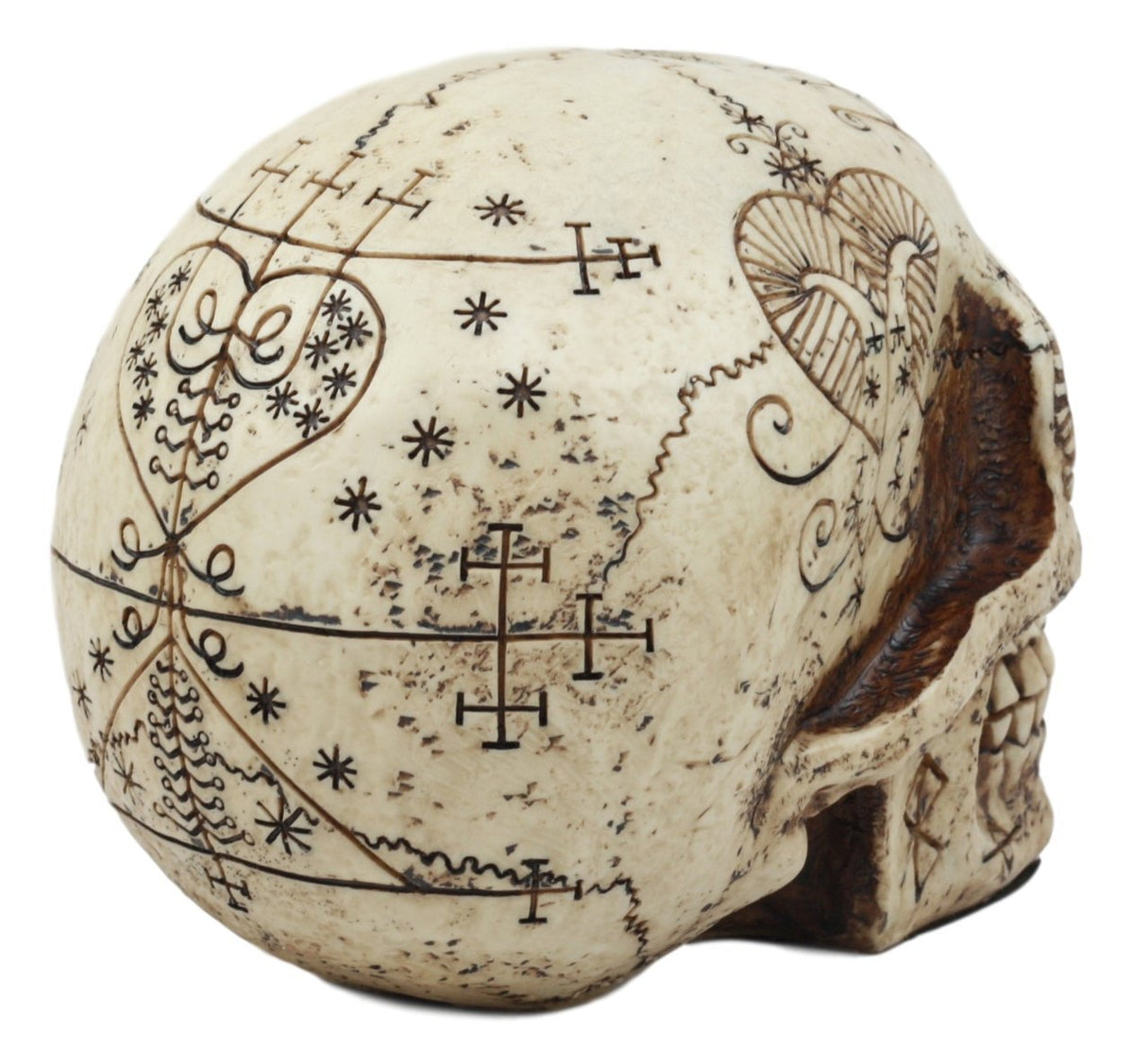 Ebros Erzulie Freda Veve Haitian Ancient Voodoo Love Spells Romance Talisman Tattoo Skull Statue Gothic Skull Lwas Voudou Loa of Love Day Of The Dead Skeleton Cranium Figurine - Ebros Gift