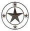 Oversized 24"D Vintage Rustic Western Lone Star Metal Circle Wall Decor Plaque