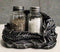 Sleeping Dragon Glass Salt and Pepper Shaker Set with Decorative Holder Display