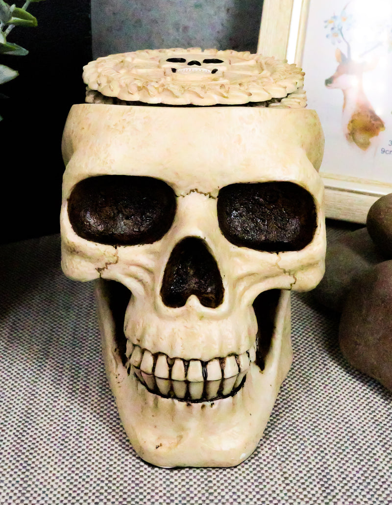 Ebros DOD Ossuary Skull Cranium Coaster Set Statue Holder W/6 Coasters