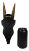 Western Rustic Black Rhim Gazelle Antelope Skull With Roses Wall Trophy Decor
