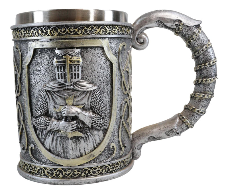 Ebros Medieval Crusader Knight Of The Cross Mug Armor Suit Large Tankard Mug