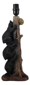 Ebros Rustic Climbing 3 Stacked Black Bear Cubs Getting Honey Table Lamp W/Shade