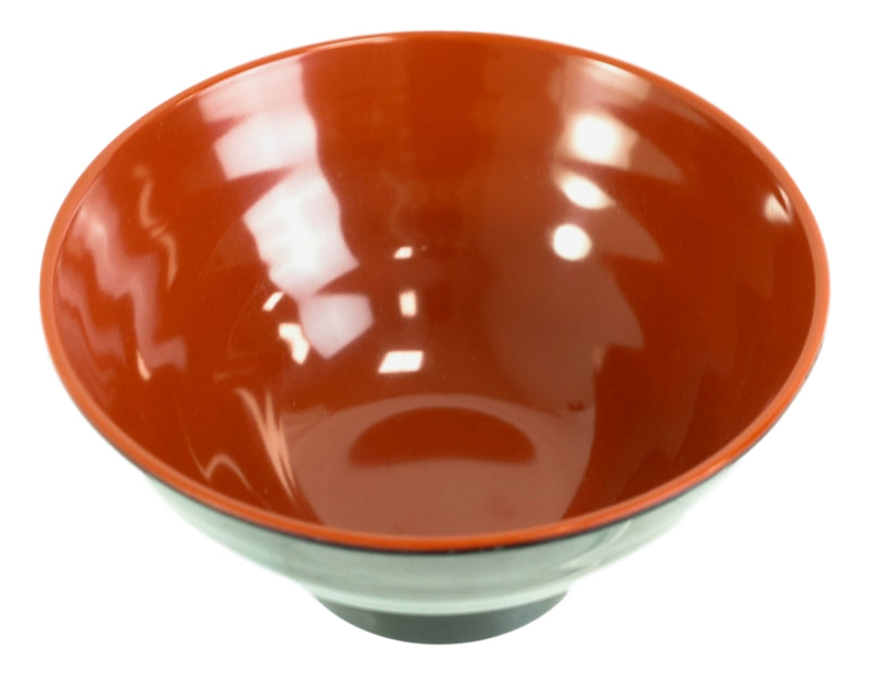 Pack Of 12 Modern Ridged Red Black Melamine Small 10oz Rice Miso Soup Bowls Set