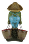 Green Thumb Frog Toad With Trowel and Fork Carrying Pails Planter Vase Statue