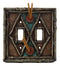 Pack of 2 Southwestern Tribal Navajo Branchwood Double Toggle Switch Wall Plates