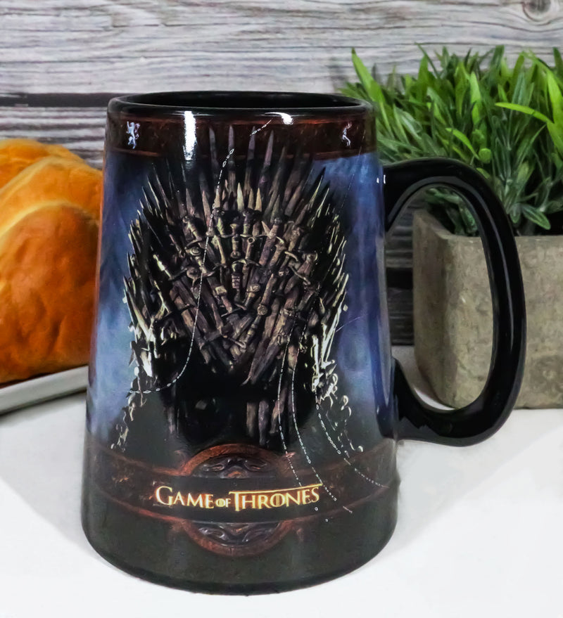 HBO Series Game Of Thrones Iron Throne Large Ceramic Mug 14oz Licensed Tankard