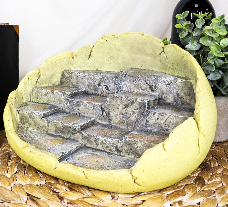 Ebros Wyrmling Dragon Hatchling Cracked Egg Miniature Display Stand with Rocky Steps Figurine As Decorative Housing for Miniature Dragons Sculptures Medieval Fantasy Alchemy Decorative Statue