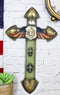 Western USA Air Force Eagle Badge American Flag Wings Hearts Memorial Wall Cross