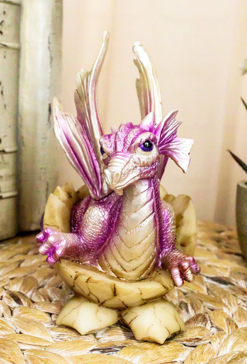 February  Birthstone Dragon Egg Statue Blue Sapphire February Gem Dragon Decor - Ebros Gift