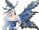 Amy Brown Large Winter Frost Fairy Queen with Crown of Branches Statue Collector