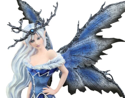 Amy Brown Large Winter Frost Fairy Queen with Crown of Branches Statue Collector