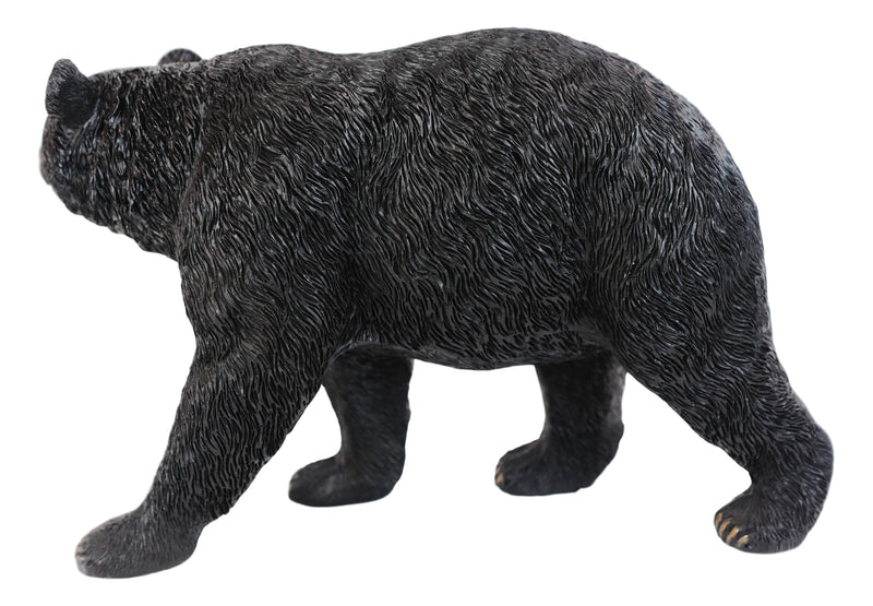 Rustic Western Cabin Lodge Realistic Black Bear Roaming The Woods Figurine 10"