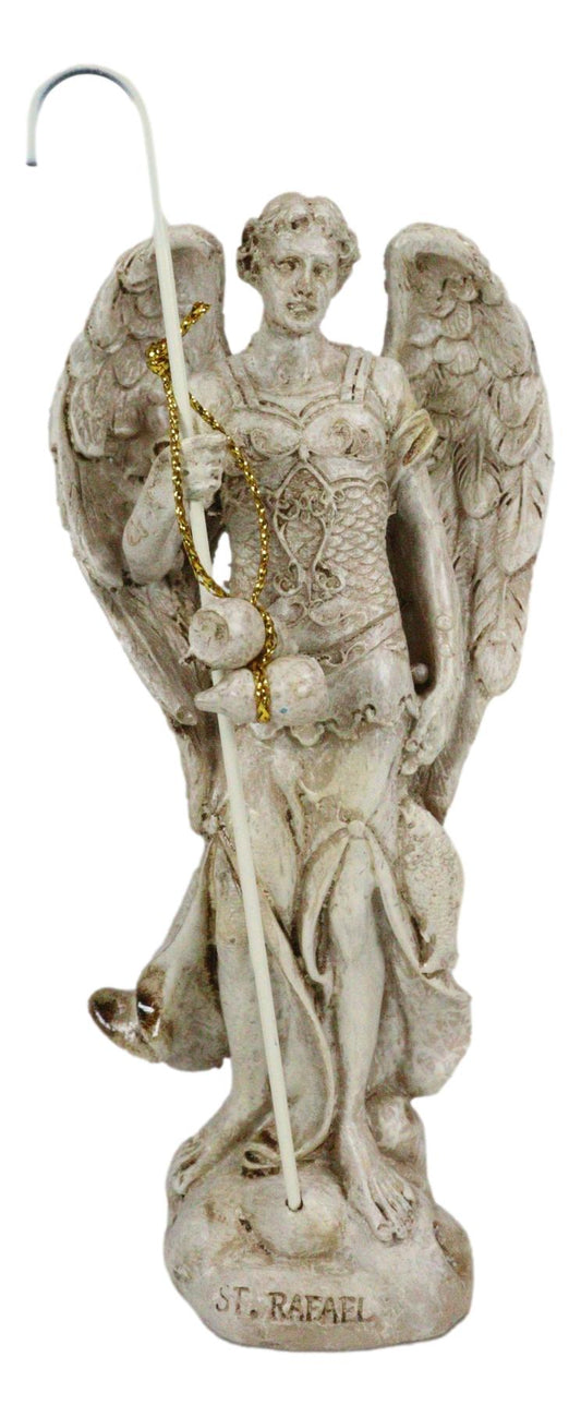 Holy Archangel Saint Raphael Pennance Sacrament Healing Of God Figurine 5" Tall - Ebros Gift