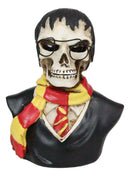 Scary Potter Sorcerer Gryffindor Skeleton With Scarf And Glasses Mini Figurine