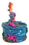 Mermaid Mergirl Ariel Sitting On Rock By Corals Mini Decorative Box Figurine