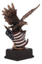 Ebros Patriotic Bald Eagle With Spread Out Wings Clutching On American Flag Statue