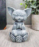 Ebros Feng Shui Zen Japanese Jizo Cat Monk On Lotus Throne Mini Statue 4" Tall