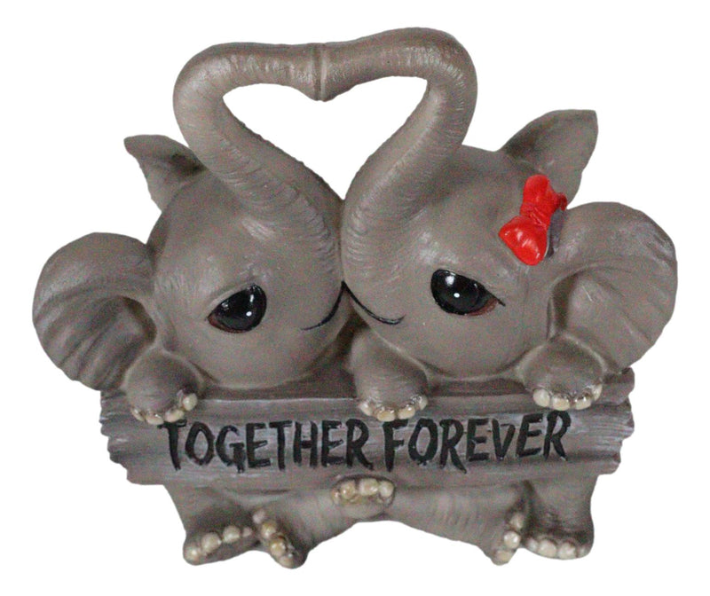 Ebros Together Forever Anniversary Elephant Couple With Heart Shaped Trunks Statue