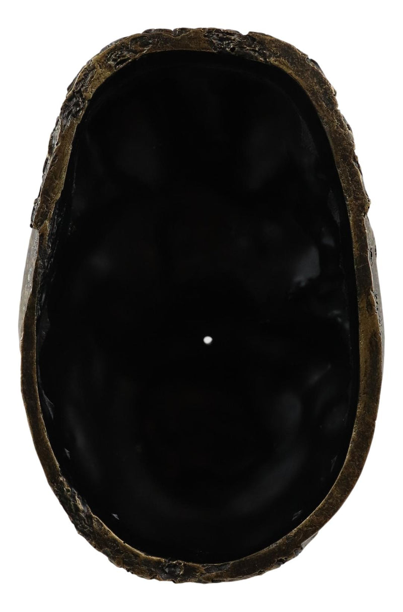 Ebros Day Of The Dead Barocco Floral Scroll Half Skull Planter Decor Bowl Figurine