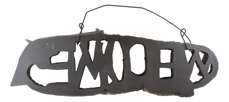 Rustic Western Revolver Pistol Ropes and Ammo Shells Welcome Wall Sign Decor