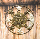 Large 33"W Aluminum Celestial Heavens Sun Moon And Stars Astrology Wall Decor