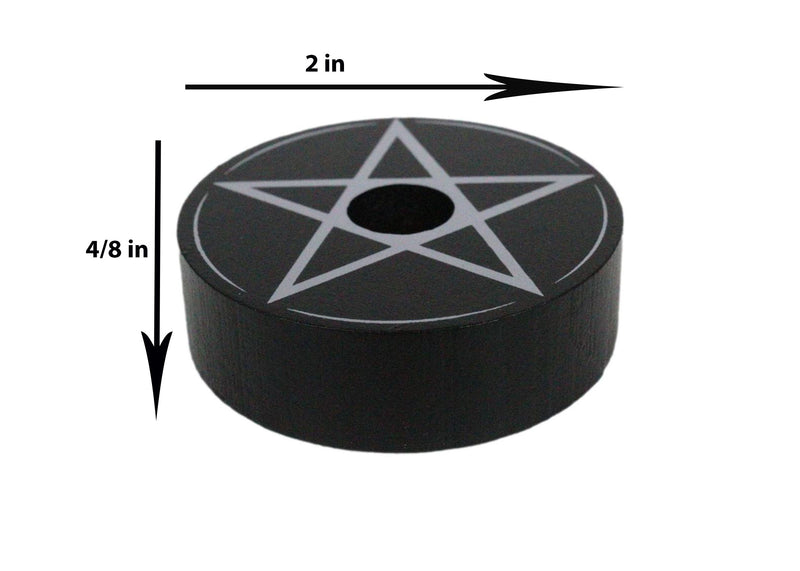 Set Of 4 Occult Wicca Witchcraft Pentagram Star Circle Spell Candle Holders