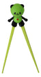 Green Love Panda Bear Reusable Training Chopsticks Set With Silicone Helper