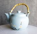 Japanese Sakura Cherry Blossom Branches Pastel Blue Ceramic Tea Pot Teapot 40oz