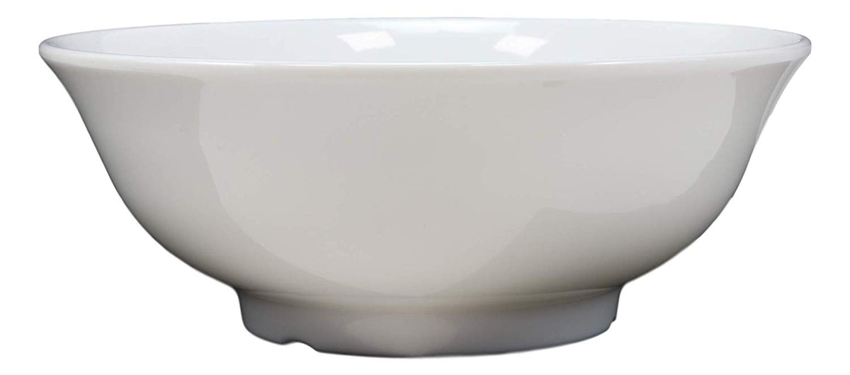 Restaurant Supply Contemporary Round White Jade Melamine Large Soup Bowls Set 2