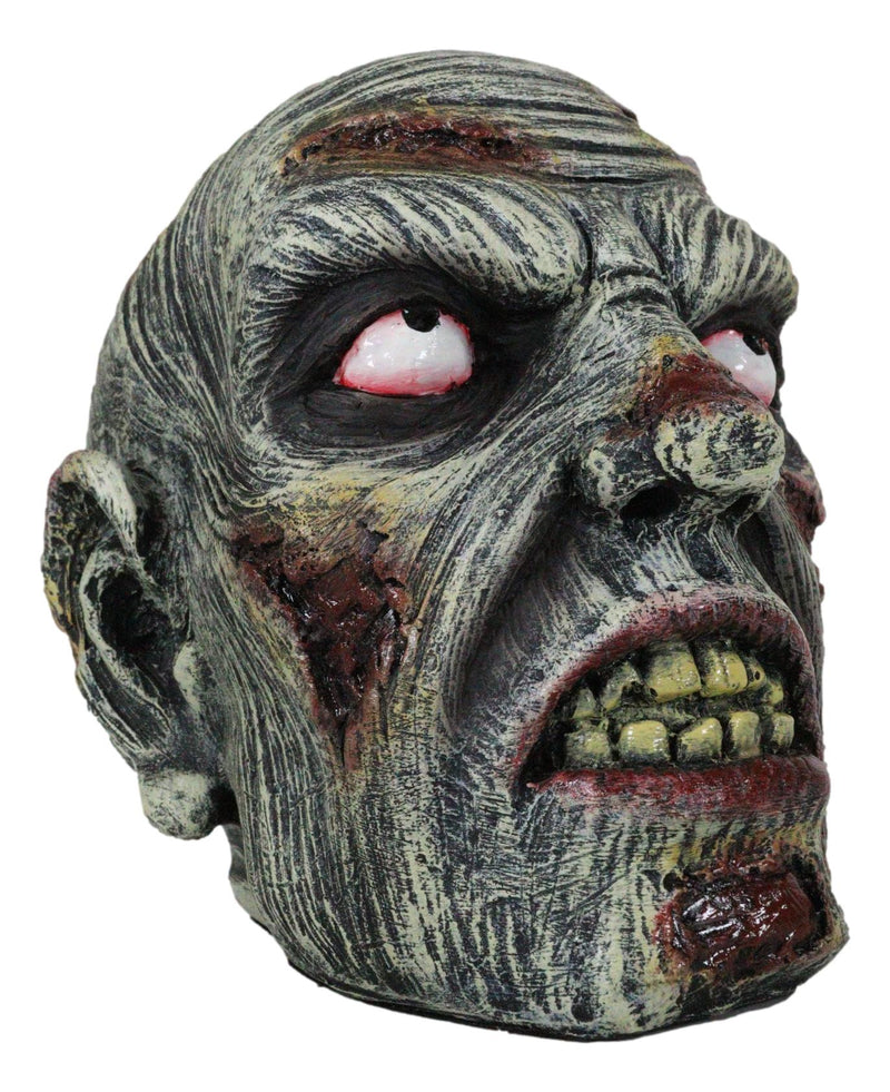 Apocalypse Zombie Undead Walker Skull With Peeling Flesh Rotten Teeth Figurine