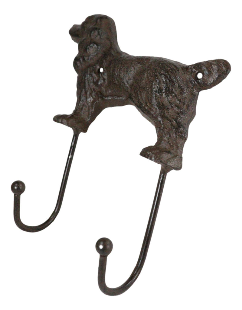 Pack Of 2 Cast Iron Whimsical Rustic Faithful Labrador Dog 2-Peg Wall Hook Decor