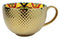 Ebros Set Of Two Large Luxury Gold Plated Beverage Tea Coffee Mug 28 Fluid Ounces Dishwasher Safe Cup 7"Wide (Orange Pea Pods)