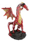 Fantasy Midnight Leviathan Red Dragon Standing On Volcanic Rock Small Figurine