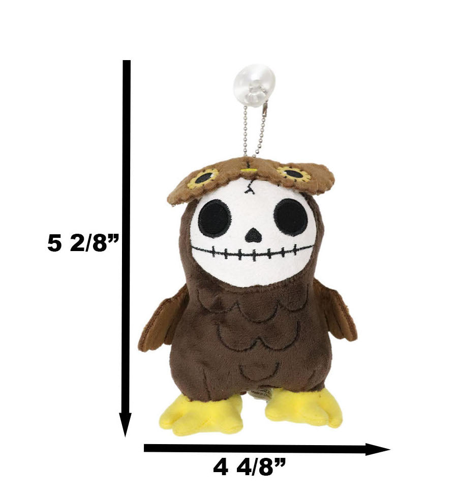 Ebros Furry Bone Skeleton Hootie The Brown Owl Plush Toy Doll Collectible 5.75"H