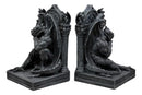 Medieval Age Gothic Sculptural The Thinker Gargoyle Bookends Figurine Set 6.25"H
