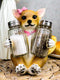 Ebros Bonita Pretty In Pink Girl Chihuahua Dog Salt And Pepper Shakers Holder