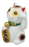 Ebros Japanese Luck And Fortune Charm White Beckoning Cat Maneki Neko Statue 4"Tall Tabletop Collectible Figurine