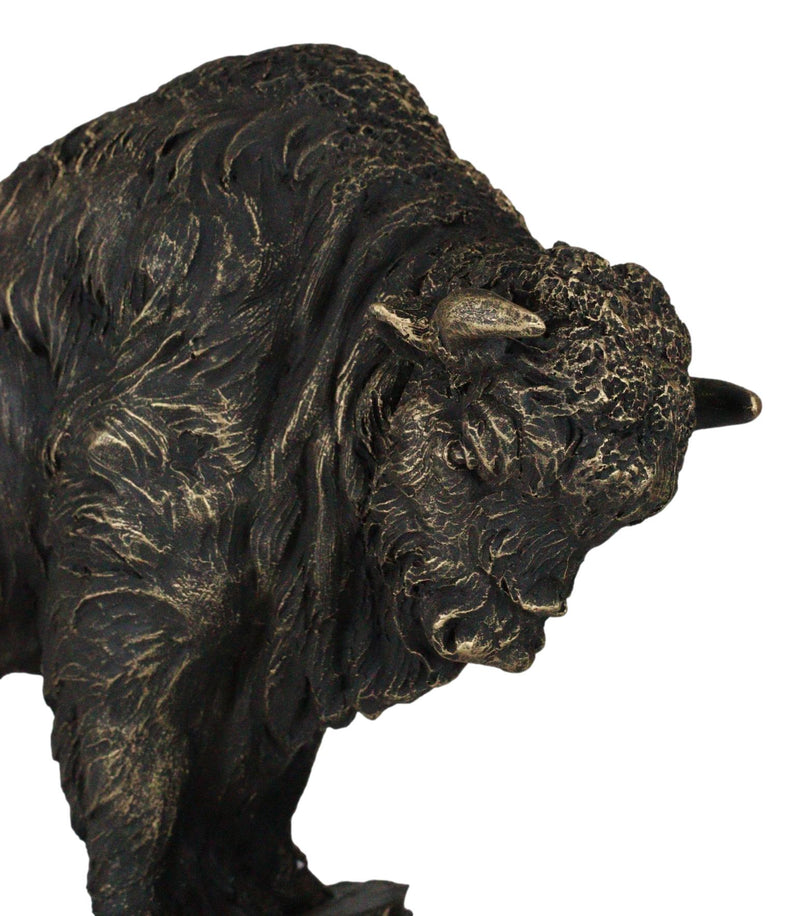 North American Indian Plains Bison Buffalo Climbing Rock Cliff Slope Figurine