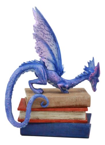 Amy Brown Fantasy Midnight Blue Book Dragon Of Bibliography Figurine Magic Decor