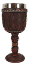 Western Cow Skull Western Stars Floral Scroll Faux Tooled Leather Wine Goblet
