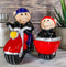 Hog Riders Biker Pig Couple Riding Motorcycle Side Car Rig Salt Pepper Shakers