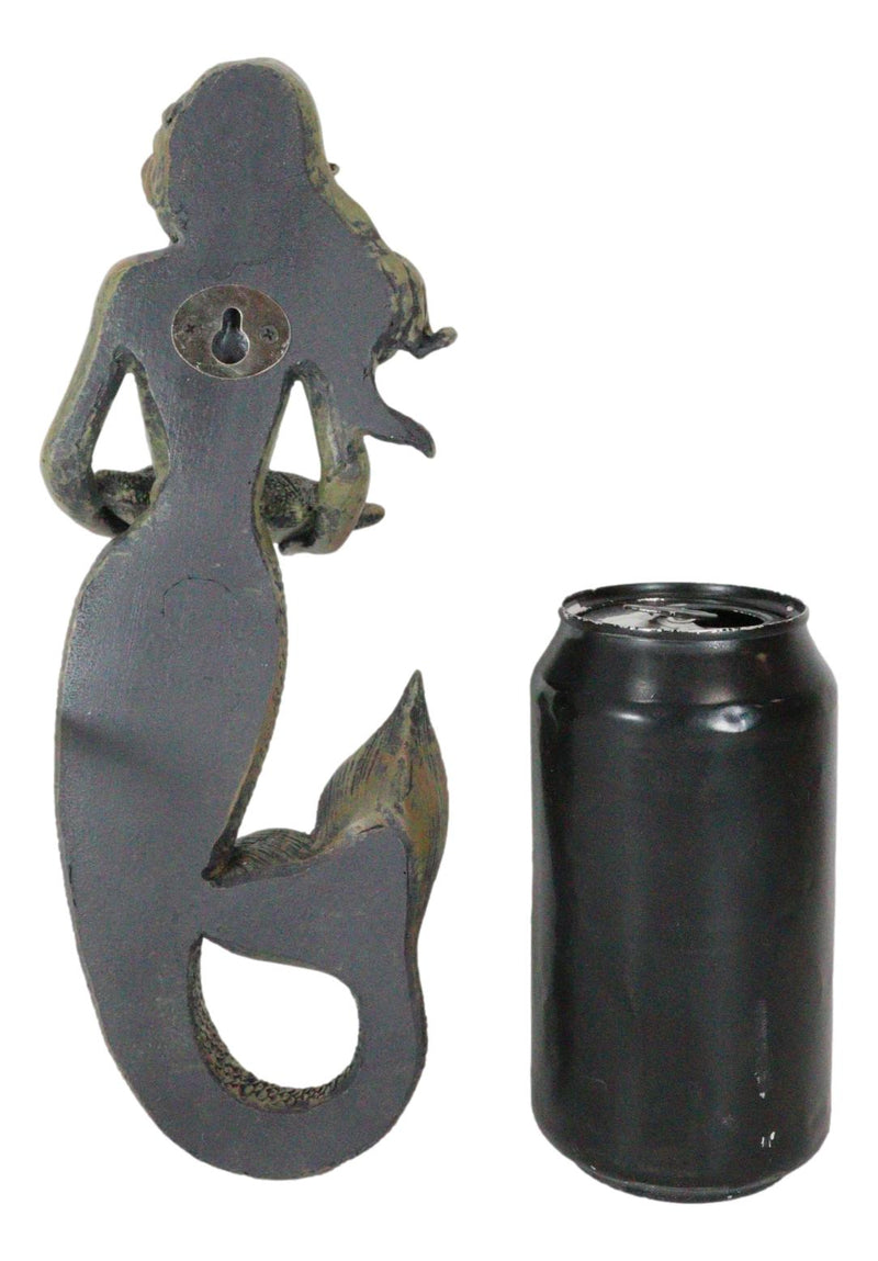 Rustic Rust Bronze Finish Nautical Ocean Mermaid With Shell Candle Wall Sconce