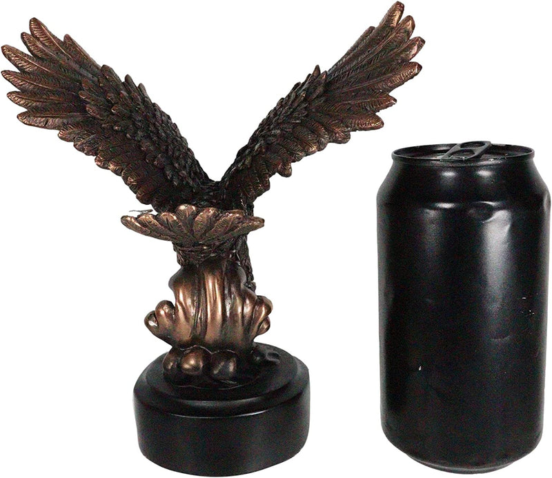 Majestic American Bald Eagle Skimming Over Water To Catch Fish Figurine W/ Base