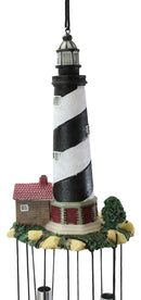 Cape Hatteras Black White Spiral Bands Lighthouse Garden Patio Wind Chime Mobile