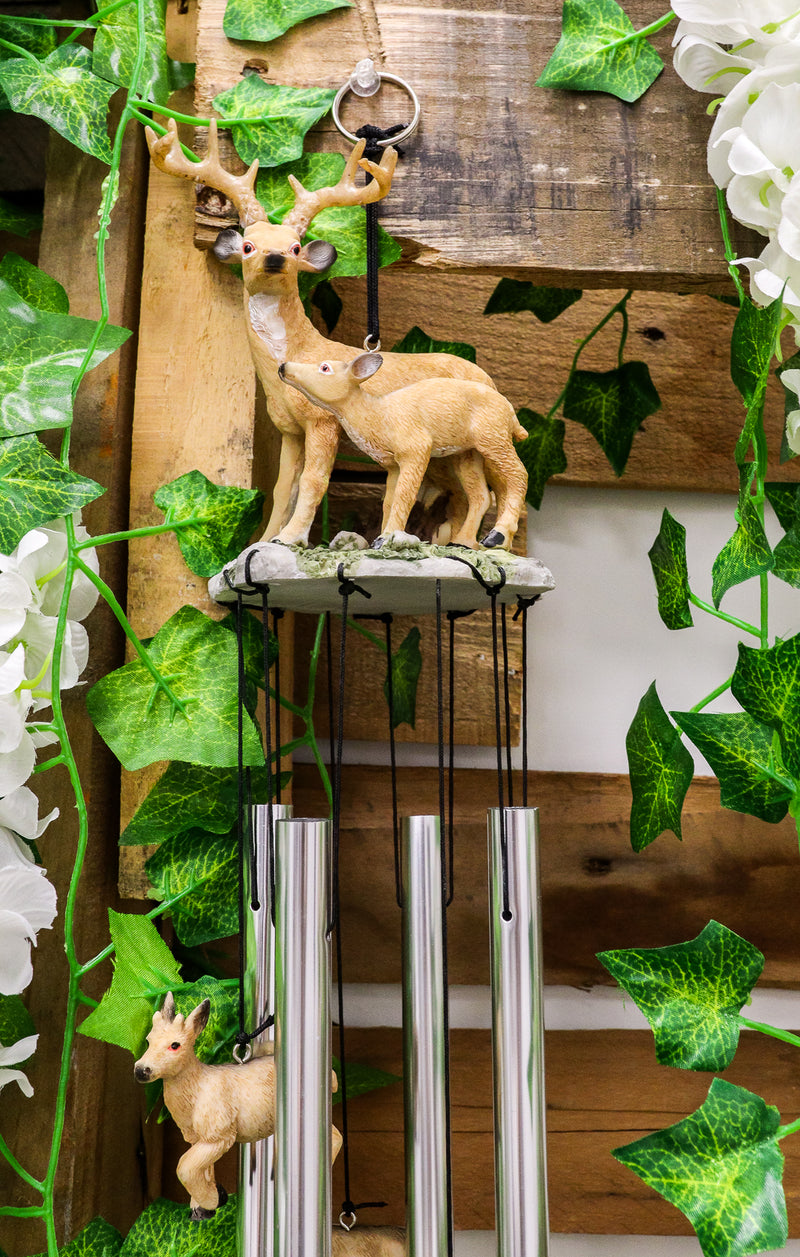 Ebros Deer Wind Chime Doe With Fawn Deer Family Decorative Wind Chime Patio