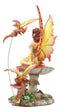 Amy Brown Pretty Summer Fairy On Toadstool Mushroom With Fox Pixie Fairy Statue