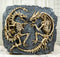 Ebros Gift Dual Winged Fighting Skull Dragon Fossil Resin Home Decor Plaque